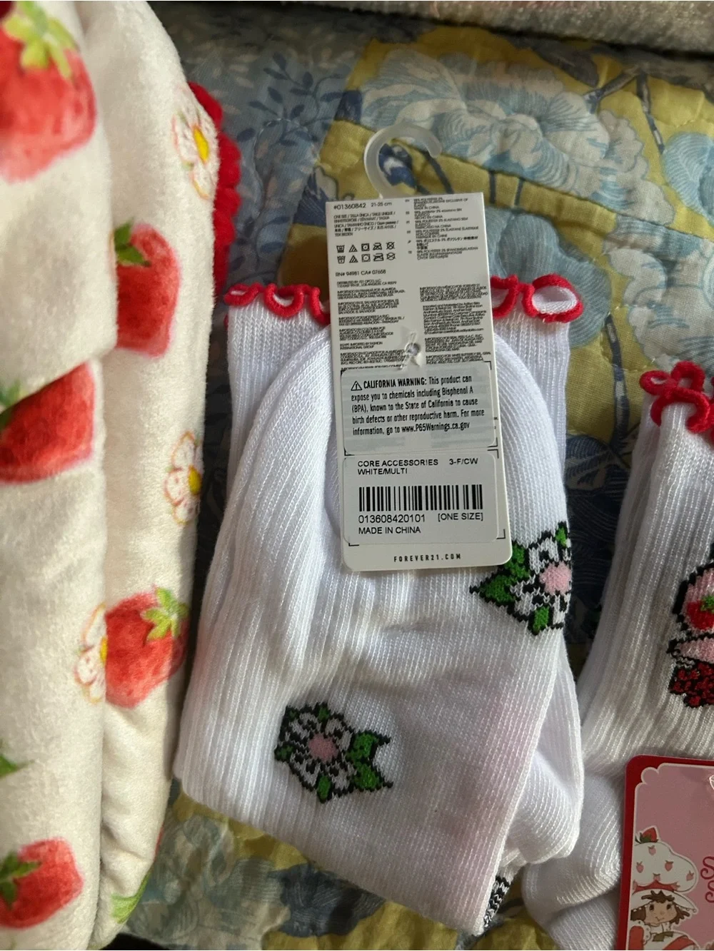 Strawberry Shortcake Red & White Cozy Slippers and Socks Set
